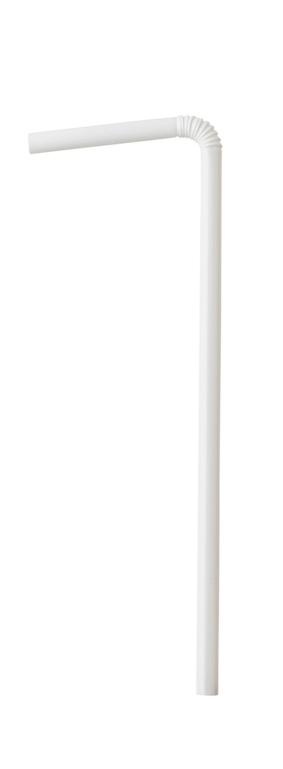 Crystalware Bulk Pack of 380 Flexible Plastic Drinking Straws - White, Individually Wrapped, Food-Safe BPA Free, 7.75 Inches Long (1 Box)