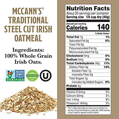 McCann's Irish Oatmeal, Traditional Steel Cut Oats, 28 Ounce