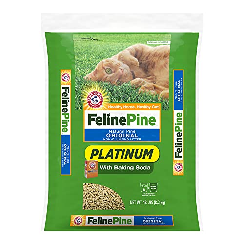 Feline Pine Platinum Non-Clumping Cat Litter, Feline Pine Cat Litter 18lb