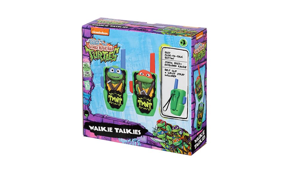 eKids Teenage Mutant Ninja Turtles Toy Walkie Talkies for Kids, Static Free Indoor and Outdoor Toys for Boys, Designed for Fans of Ninja Turtles Toys