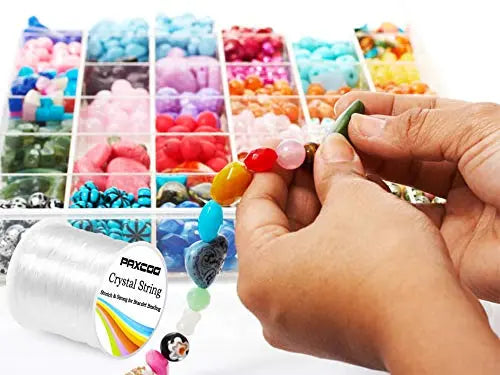 Paxcoo 0.8mm Elastic String, Stretchy Bracelet String Crystal String Bead Cord for Bracelet, Beading and Jewelry Making (120 m)