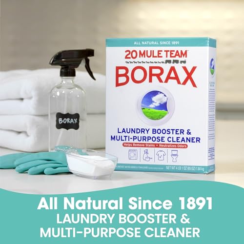 20 Mule Team All Natural Borax Detergent Booster & Multi-Purpose Household Cleaner, 65 Ounce, 4 Count
