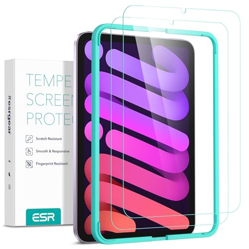 ESR for iPad 9th Generation Screen Protector, Tempered Glass Film with Easy Installation Frame for iPad 9/8/7 Gen (2021&2020&2019, 10.2 Inch), Scratch-Resistant, HD Clear, 2 Pack