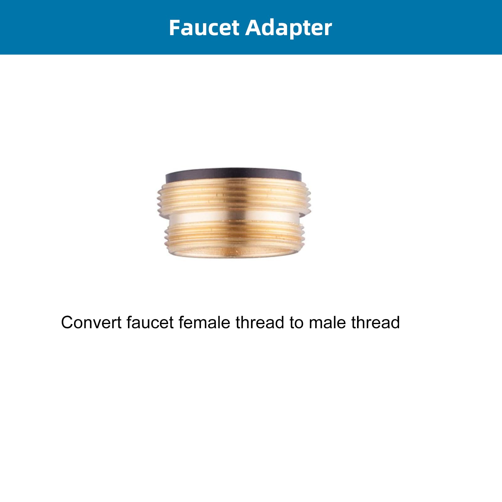 Hibbent Faucet Adapter Kit, Swivel Aerator Adapter to Connect Garden Hose - Multi-Thread Kitchen Sink Faucet to Garden Hose Adapter 3/4 Inch - Chrome Finished