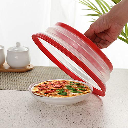 Pack of 2 Collapsible Microwave Food Cover, Splatter Guard,Vented Microwave Lid for Food,10.5inch, BPA free TPR, Dishwasher safe