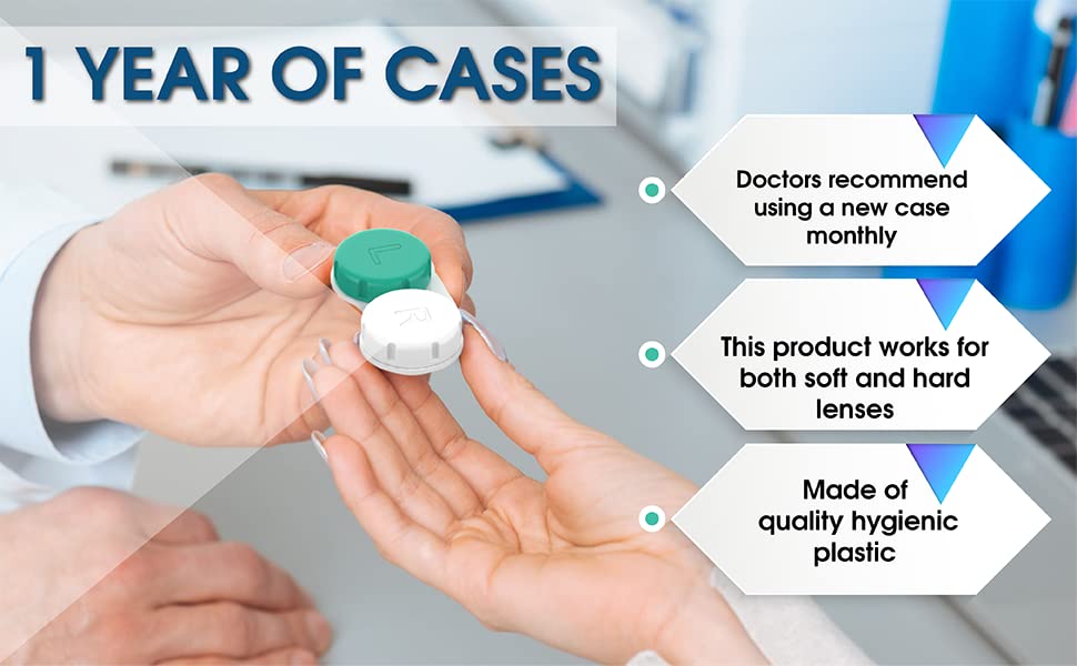 Axim USA Contact Lens Cases 12 Pack. One Year Bulk Supply. Protect Your Eyes by Changing Your Lens Case Monthly (Green)