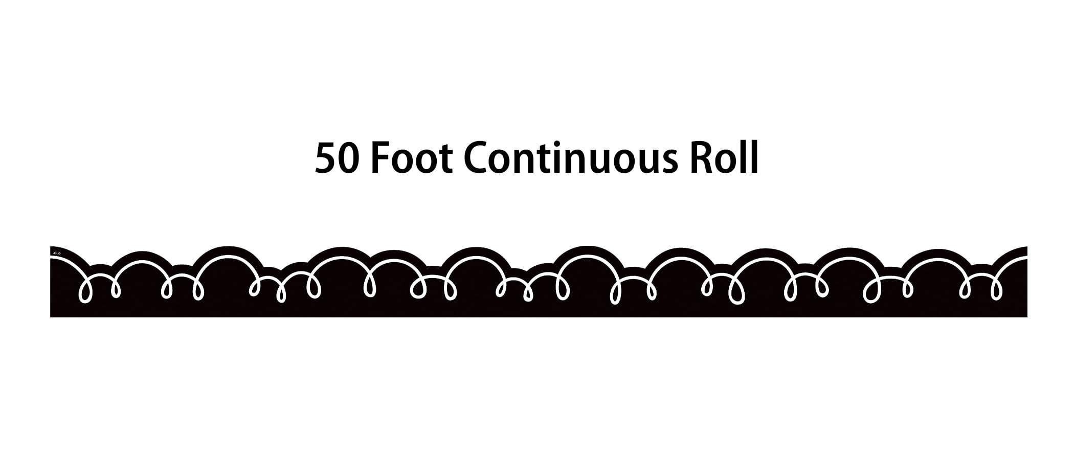 Teacher Created Resources Black with White Squiggles Die-Cut Rolled Border Trim - 50ft - Decorate Bulletin Boards, Walls, Desks, Windows, Doors, Lockers, Schools, Classrooms, Homeschool & Offices