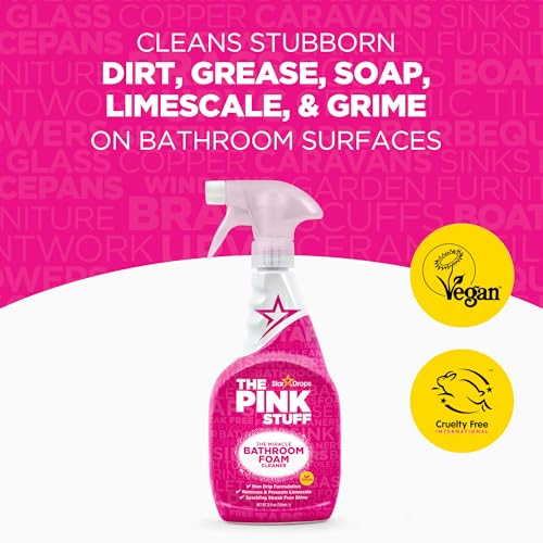 Stardrops - The Pink Stuff - Miracle Bathroom Foam Cleaner 750ml - Baths, Tiles, Soap Scum, Limescale, Streak Free
