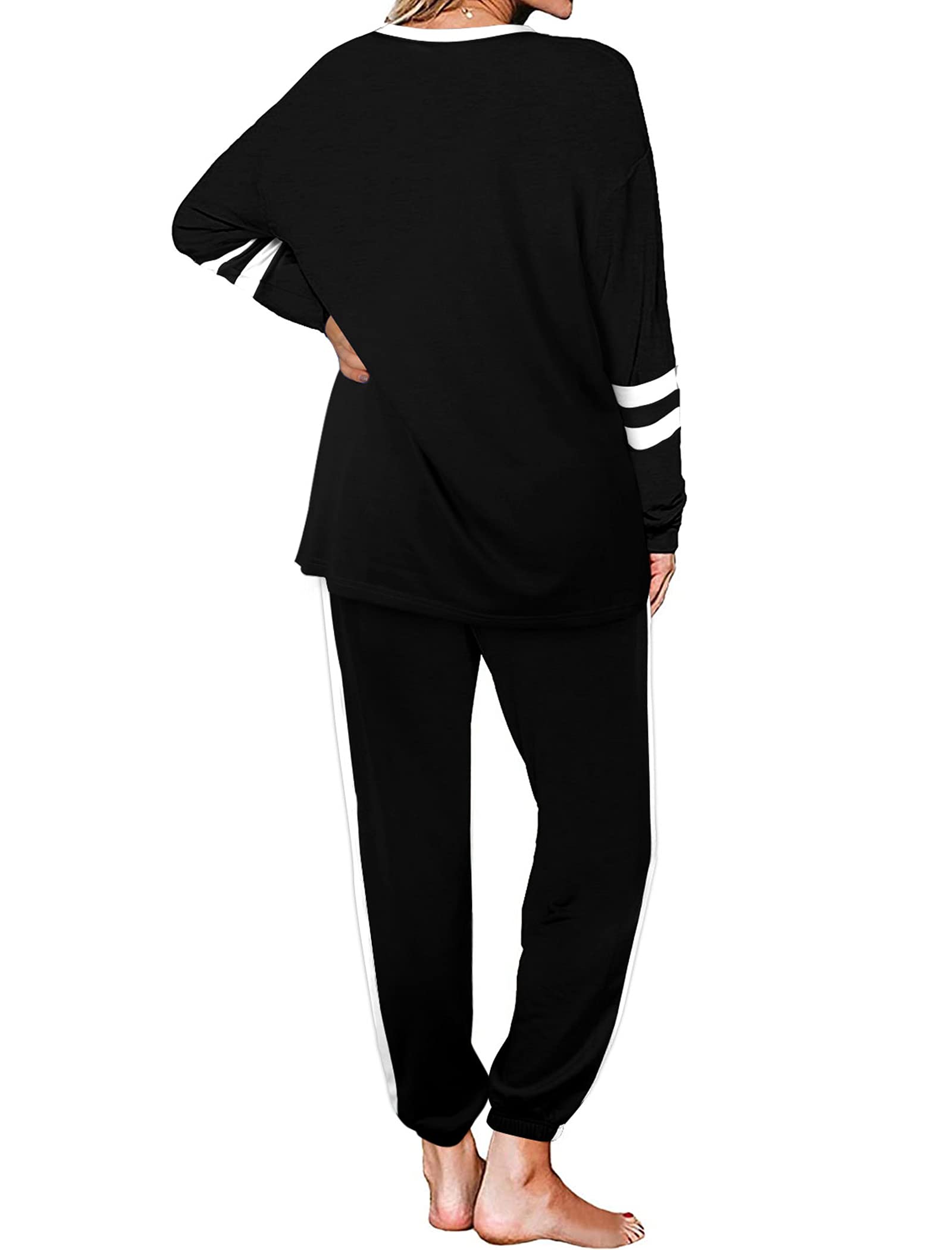 Airplane Outfits for Women 2025 Business Casual Fall Clothes Womens Loungewear Set Early Fall Fashion Tracksuit School Outfits for Teachers Workout Sets Old Money Clothes Black L