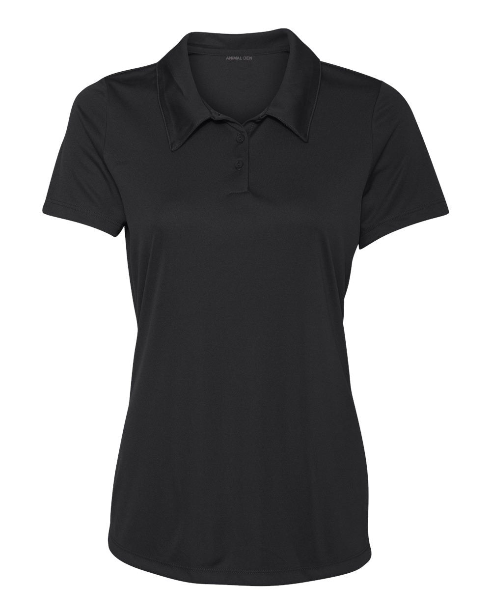 Animal Den Women's Dry-Fit Golf Polo Shirts 3-Button Golf Polo's in 20 Colors XS-3XL Shirt, Black, Medium