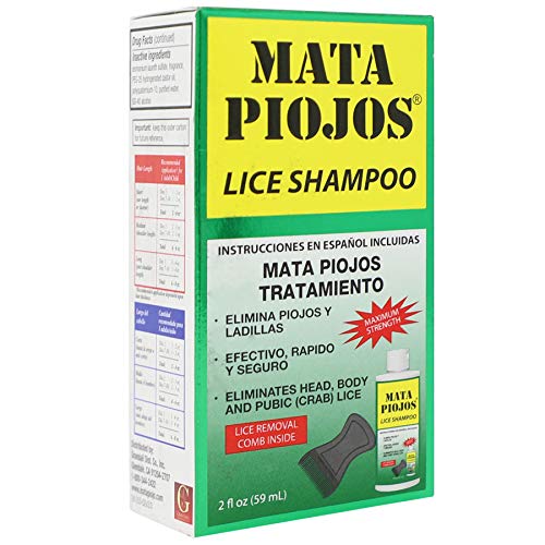 Mata Piojos, Lice and Nit Treatment Shampoo, For Kids and Adults, 2 FL Oz, Bottle