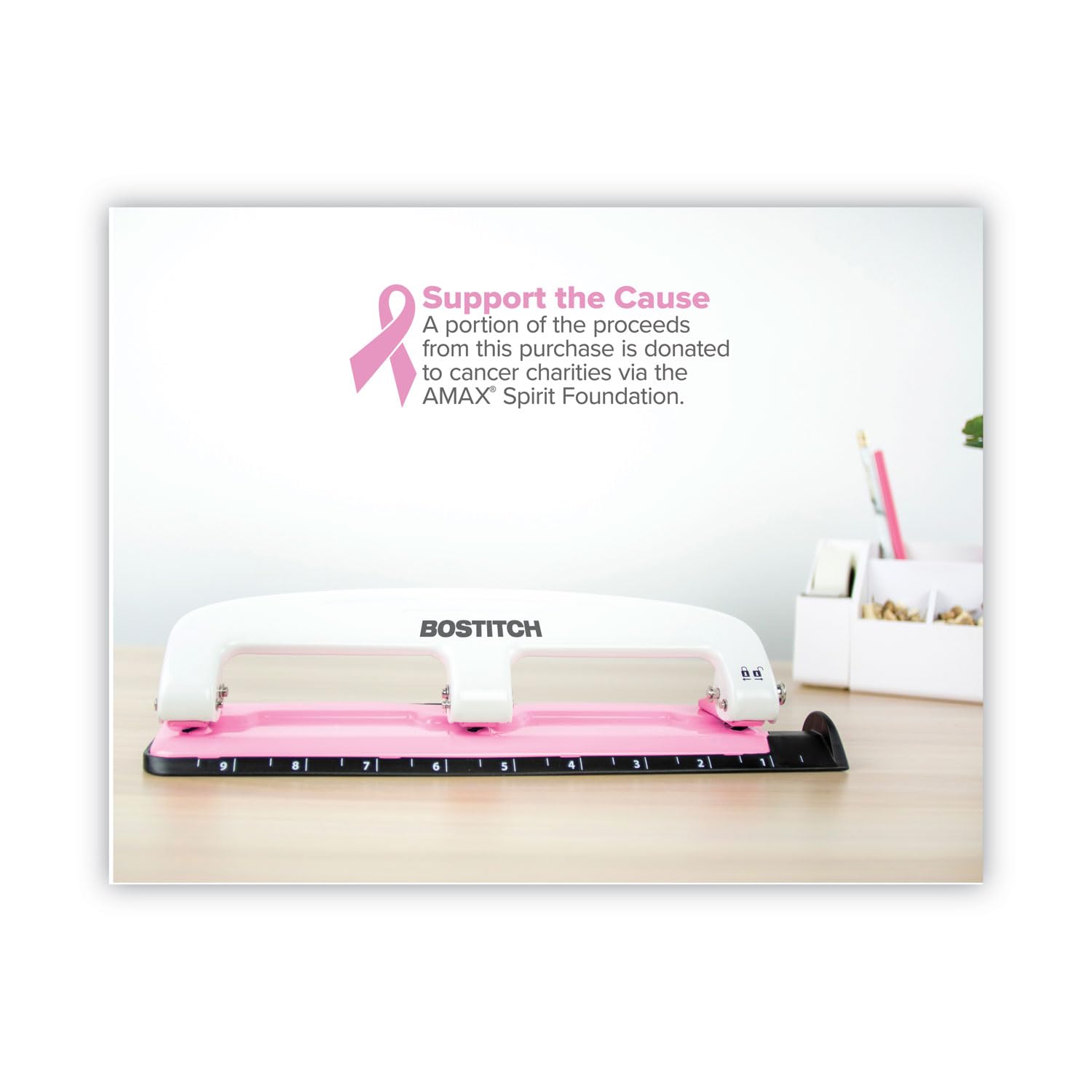 PaperPro inCOURAGE 12 Reduced Effort 3-Hole Punch, 12 Sheets, Pink (2188)
