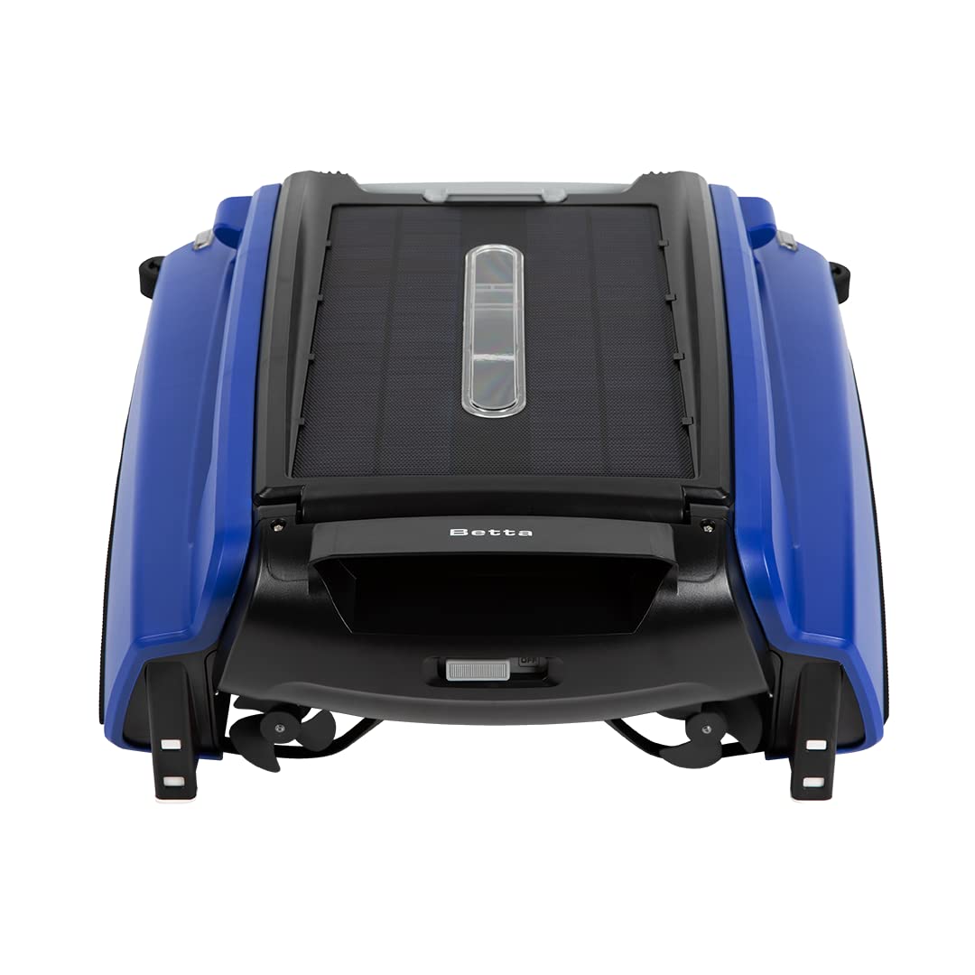 Betta SE Solar Powered Automatic Robotic Pool Surface Skimmer Cleaner with 30-Hour Continuous Cleaning Battery Power and Re-Engineered Twin Salt Chlorine Tolerant Motors (Blue)