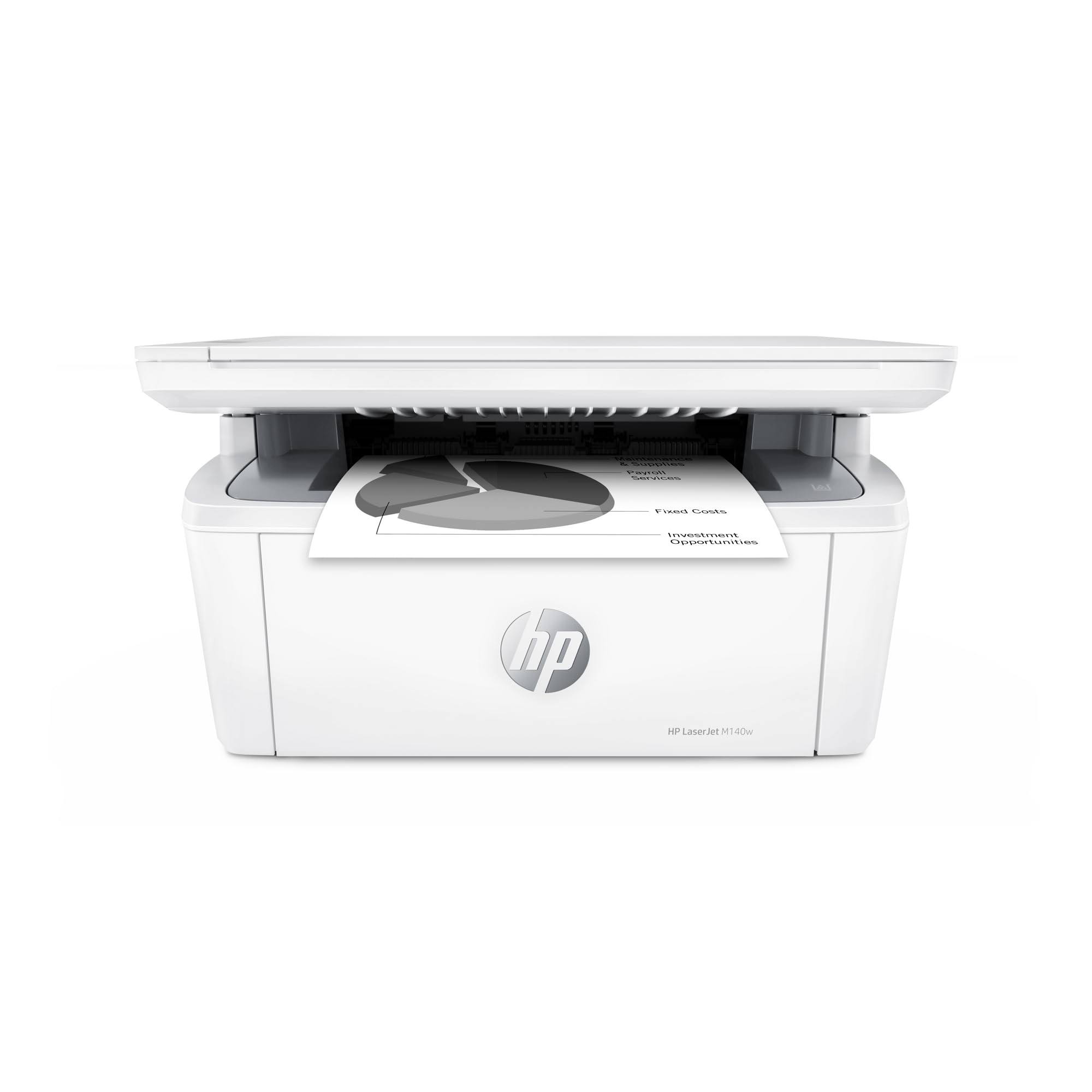 طابعة HP LaserJet MFP M140w اللاسلكية بالأبيض والأسود، طباعة ومسح ضوئي ونسخ، سرعات عالية، إعداد سهل، طباعة من الجوال، الأفضل للفرق الصغيرة