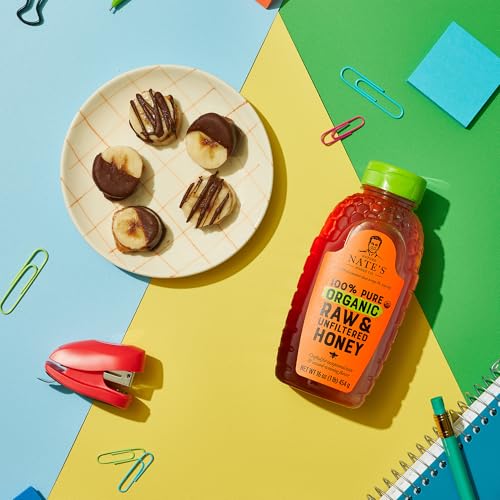 Nate's Organic 100% Pure, Raw & Unfiltered Honey - USDA Certified Organic - 32oz. Squeeze Bottle