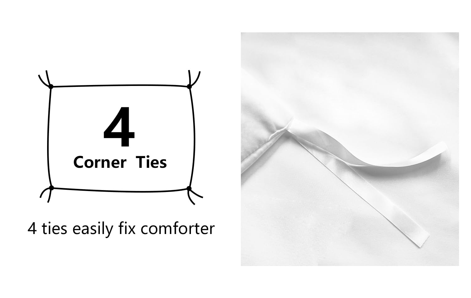 Amazon Basics Lightweight Microfiber 3 Piece Duvet Cover Set with Zipper Closure, Full/Queen, Bright White, Solid