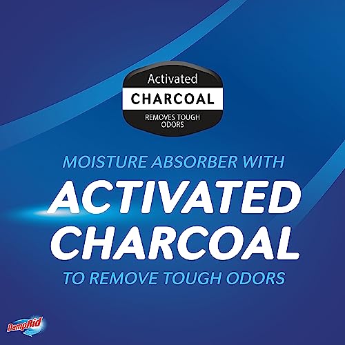 DampRid Fragrance Free Disposable Moisture Absorber with Activated Charcoal, 18 oz (Pack of 3) Moisture Absorber & Odor Remover, Lasts Up To 60 Days, No Electricity Required