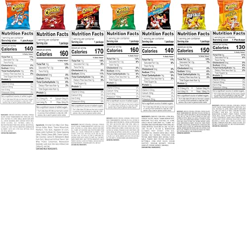 Cheetos Cheese Flavored Snacks Variety Pack of Chips (Pack of 21)
