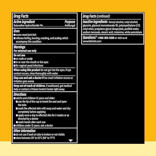 Lotrimin Ultra Jock Itch Cream - Powerful Butenafine Hydrochloride Treatment for Jock Itch, 0.42 Ounce (12 Grams) (Packaging May Vary)
