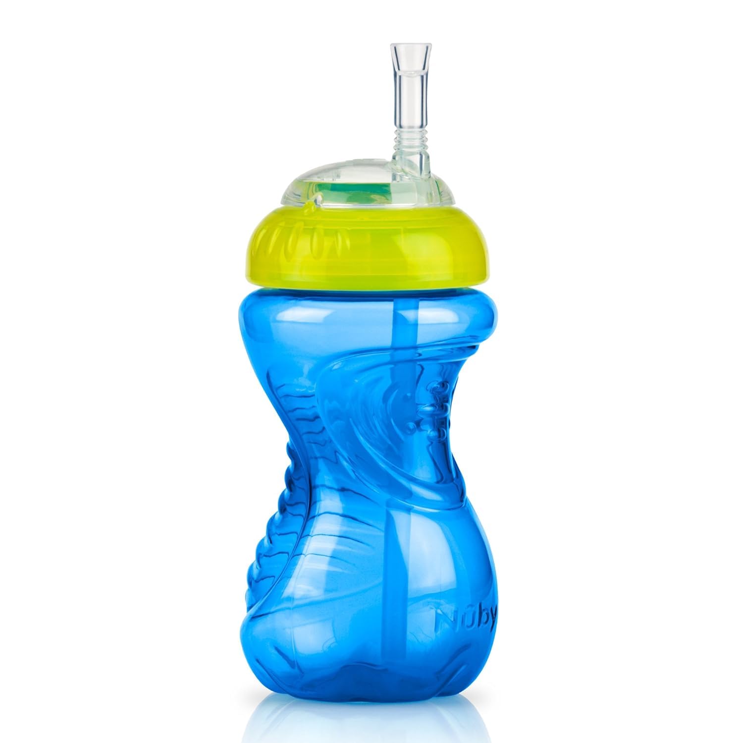 Nuby No-Spill Soft Straw Easy Grip Sippy Cup for Girls - (3-Pack) 10 Oz - 12+ Months