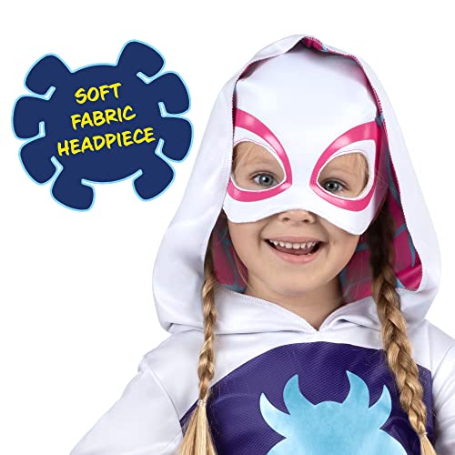 MARVEL Toddler Ghost Spider Costume, Girls Spider-Man and His Amazing Friends Gwen Stacy Kids Costume
