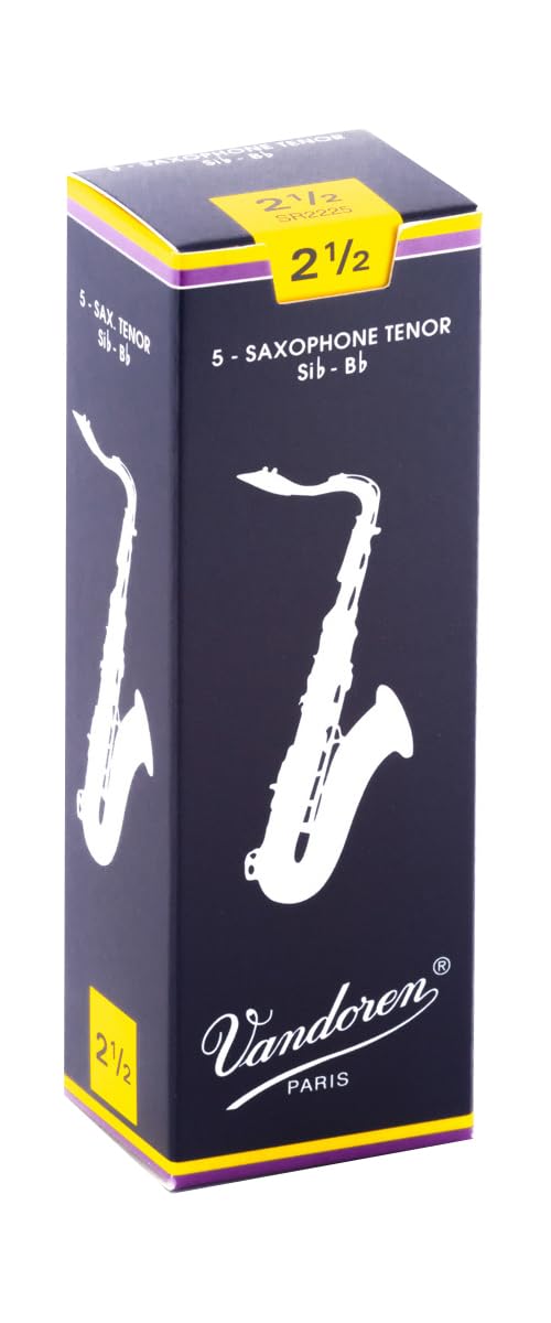 Vandoren SR2225 Tenor Sax Traditional Reeds Strength 2.5; Box of 5