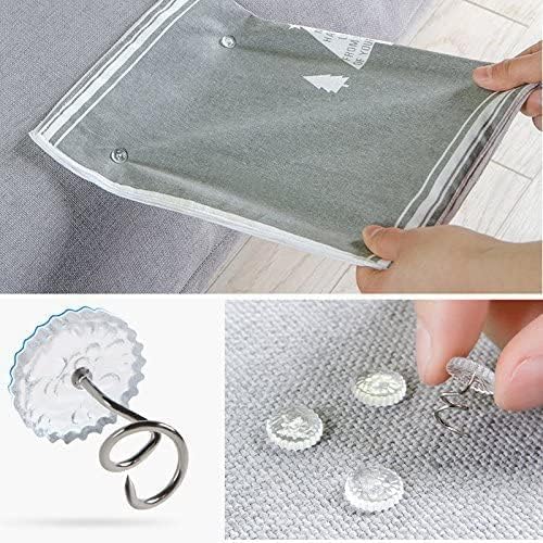 Attmu 60 Pcs Upholstery Tacks Headliner Pins Clear Heads Twist Pins for Slipcovers and Bedskirts, 0.5 Inches Bed Skirt Pins