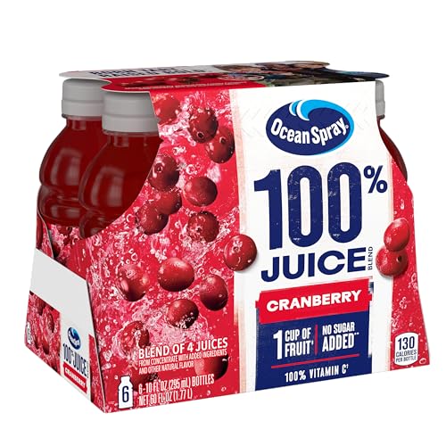 Ocean Spray® 100% Juice Cranberry Juice Blend, 10 Fl Oz, 6 Count (Pack of 1)