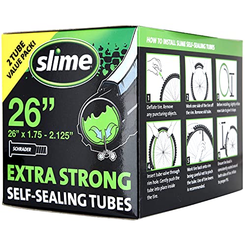 Slime 30043 Bike Inner Tube with Slime Puncture Sealant, Extra Strong, Self Sealing, Prevent and Repair, Presta Valve, 29" x 1.85-2.20"
