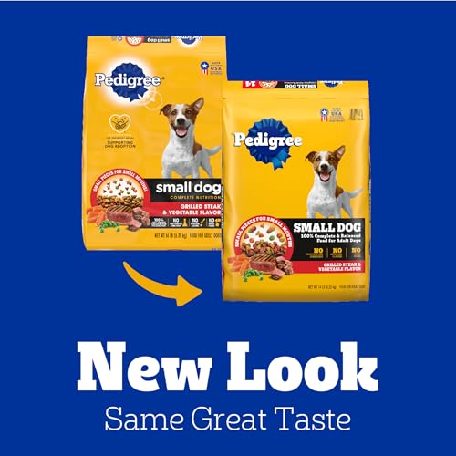 Pedigree Complete Nutrition Adult Small Dog Dry Dog Food, Grilled Steak & Vegetable Flavor, 14 lb. Bag