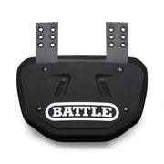 Battle Sports Football Back Plate – Hard Shell Lower Back Protector with Contoured Foam for High-Impact Protection - Adult, Black/White