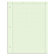 TOPS Engineering Computation Pad, 8-1/2" x 11", Glue Top, 5 x 5 Graph Rule on Back, Green Tint Paper, 3-Hole Punched, 100 Sheets (35500)