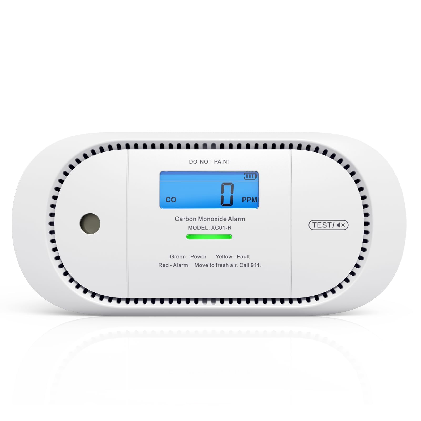 جهاز إنذار كاشف أحادي أكسيد الكربون من X-Sense بشاشة LCD رقمية، كاشف إنذار أول أكسيد الكربون ببطارية قابلة للاستبدال مع ذاكرة للقيم القصوى، XC01-R