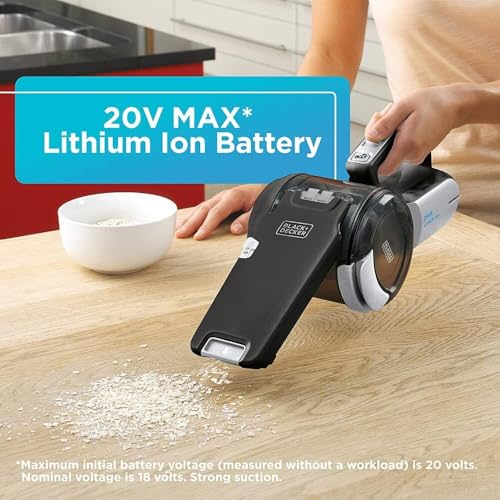 BLACK+DECKER dustbuster PIVOT VAC Handheld Vacuum Cordless, Hand Vacuum for Dorm, Car and Home, Portable with Crevice Tool and Pivot Nozzle (BDH2000PL)