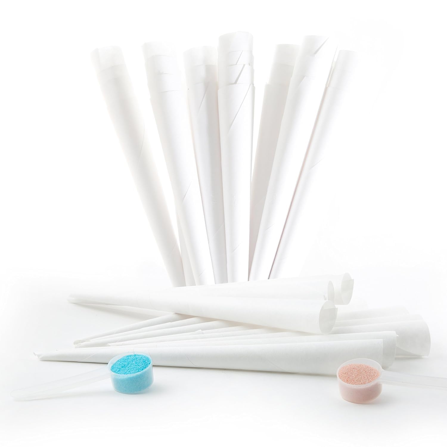 The Candery Cotton Candy Floss Sugar (2-Pack) Includes 100 Premium Cones | Raspberry Blue and Strawberry | Plastic, Reusable Jars | Easy Pour Spout or Scoop | Includes Scooper | 3 LBS Jars