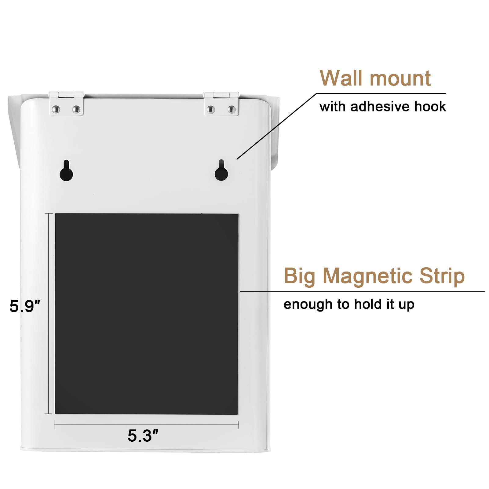 SUBEKYU Magnetic Lint Bin for Laundry Room, Wall Mounted Metal Lint Box Holder Trash Can with Lid for Dryer,Lint Basket for Laundry Room Organization,White