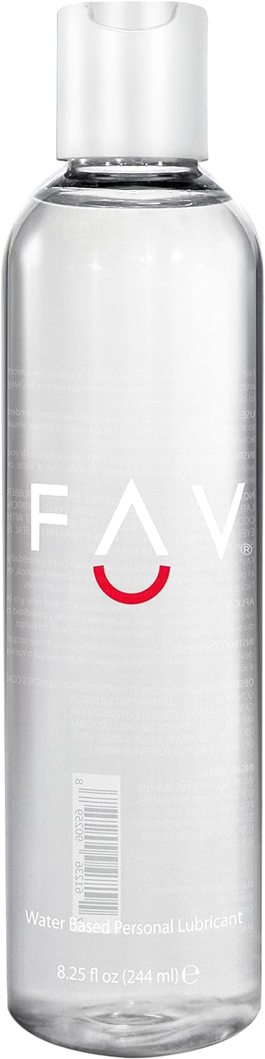 FAV Water Based Luxury Personal Lubricant, Natural Feeling Lube for Women Men and Couples, Toy Friendly, Condom Safe, 8.25 Fl Oz