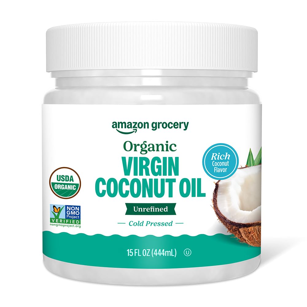 Amazon Grocery, Organic Virgin Coconut Oil, 15 Fl Oz (Previously Amazon Fresh, Packaging May Vary)