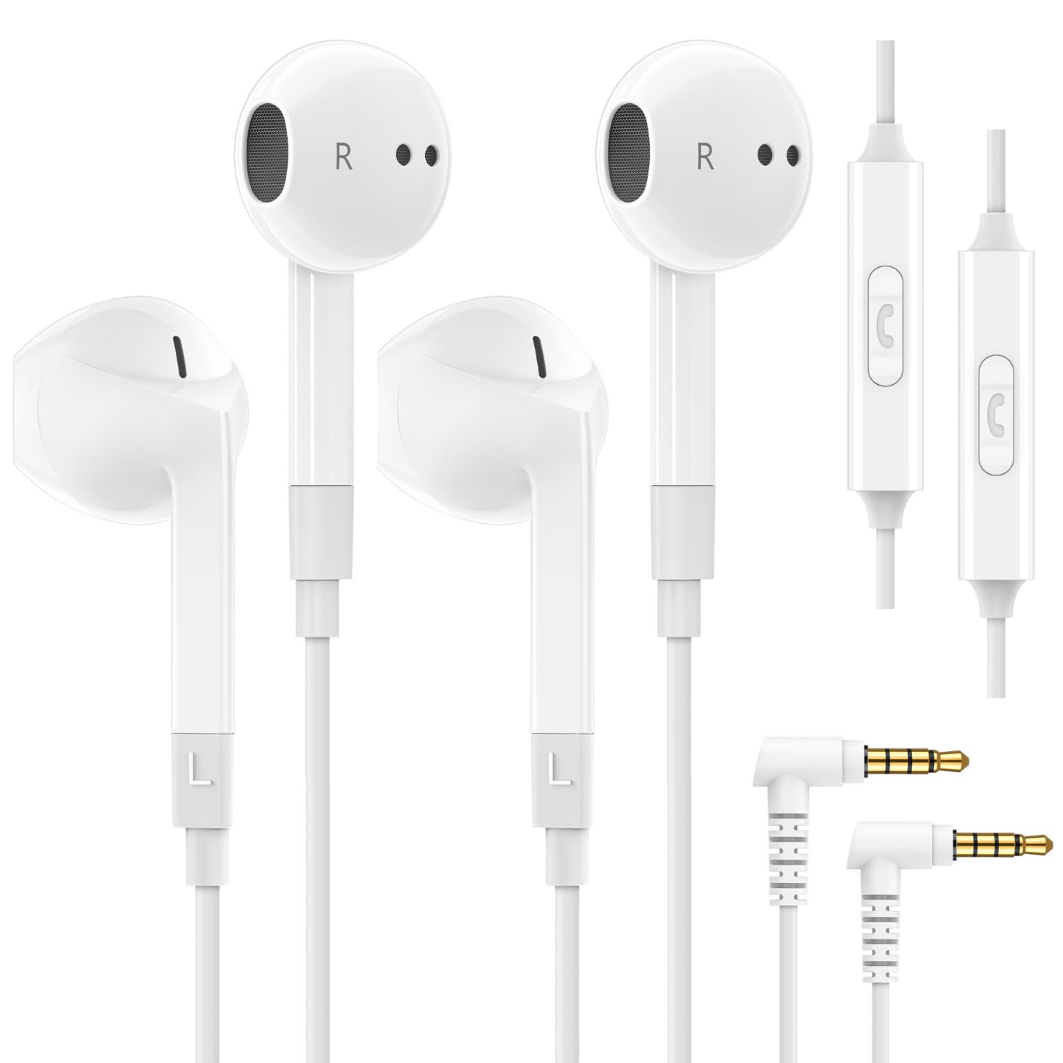 LUDOS FEROX Wired Earbuds in-Ear Headphones, 5 Year Warranty, Earphones with Microphone, Noise Isolation Corded for 3.5mm Jack Ear Buds for iPhone, Samsung, Computer, Laptop, Kids, School Students