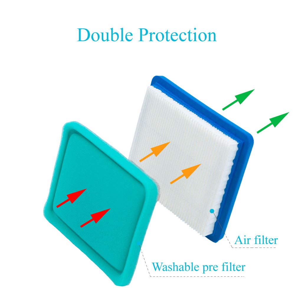 HOODELL 3 Pack 491588S Air Filter with Pre Filter, Compatible with 491588 493537 493537S Toro 20332 Craftsman 33644, Push Lawn Mower Air Cleaner