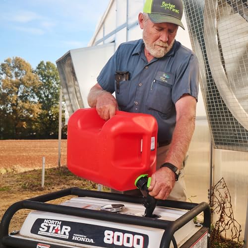 Scepter FR1G252 Fuel Container with Spill Proof Smart Control Spout with Bonus Spout Extender, Red Gas Can, 2 Gallon