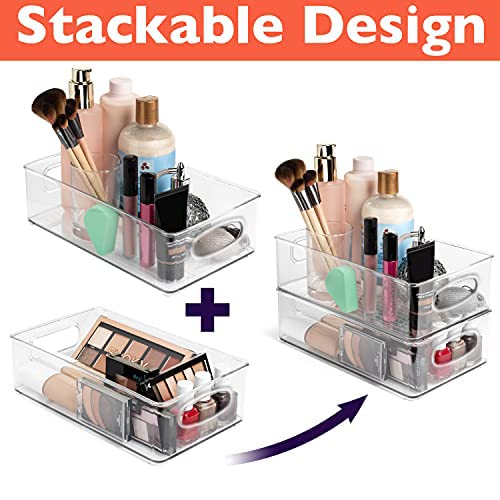 ClearSpace Plastic Pantry Organization and Storage Bins – Perfect for Kitchen/Fridge/ Refrigerator/Cabinet Organizers - 6 Pack