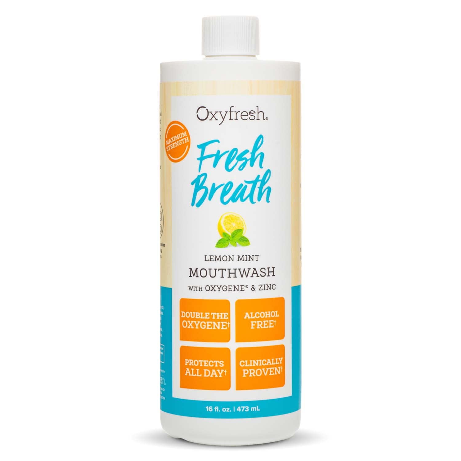 Oxyfresh Premium Lemon Mint Fresh Breath Mouthwash Ã¢ÂÂ Oral Rinse for Bad Breath Ã¢ÂÂ SLS & Fluoride Free Mouthwash Ã¢ÂÂ Alcohol Free, Gentle Non Burning Mouthwash with Xylitol & Essential Oils, 16 oz