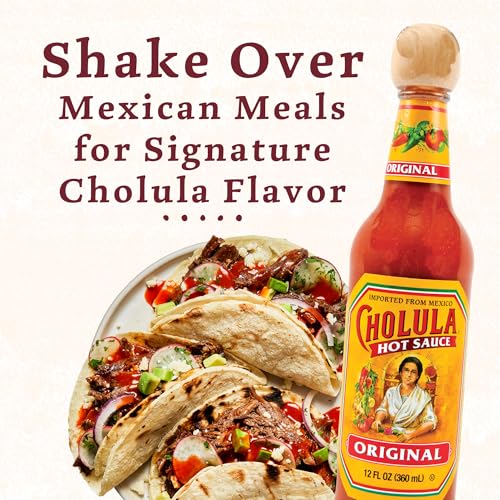 Cholula Hot Sauce Multipack, Original, Product of Mexico, Gift Set Includes Three 12 Fl Oz Bottles, Blend of Arbol & Piquin Peppers with Spices for Eggs, Rice, Tacos, Huevos Rancheros & More, 3 count