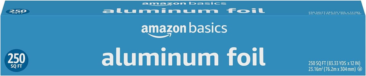 Basics Aluminum Foil, 250 Sq Ft, pack of 1 (Previously Solimo)