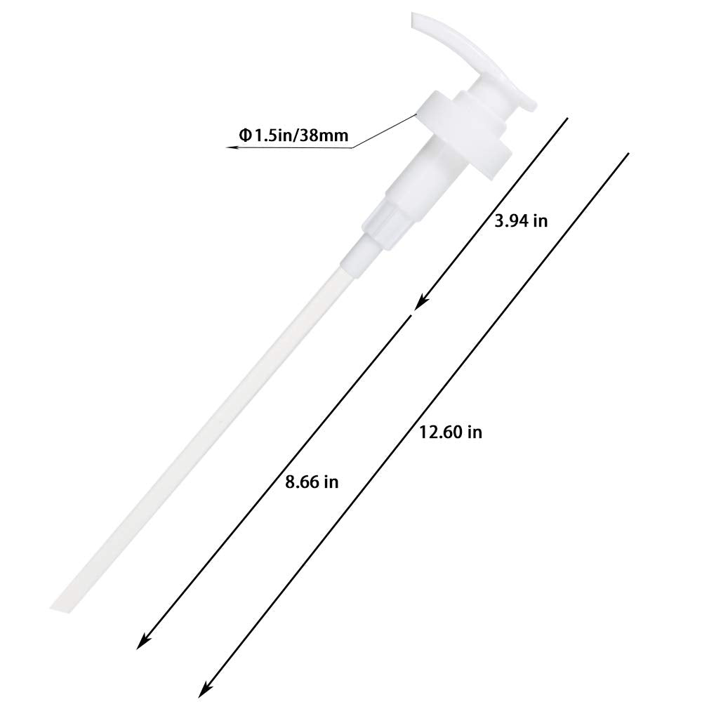 Gallon Pump Dispenser, Fits Most 1 Gallon Jugs and Containers 38/400 Snow Cone Syrup Pump Lid Top Replacement for Sanitizer, Lotion, Shampoo, Conditioner (6 Pack)