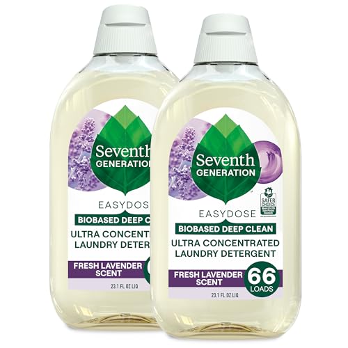 Seventh Generation EasyDose Laundry Detergent Fresh Lavender Scent 2 Pack Ultra Concentrated Washing Detergent 23 oz