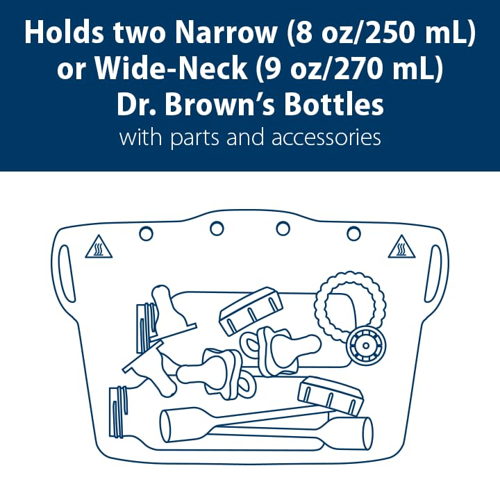 Dr. Brown's Microwave Steam Sterilizer Bag for Baby Bottles, Breast Pump Parts & Other Toddler Accessories, 100% Silicone, Reusable Sterilizing Bag