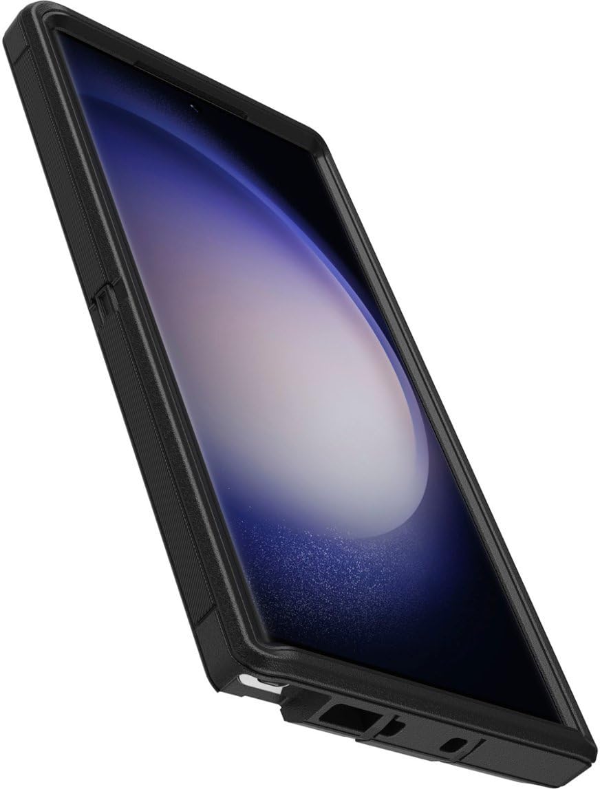 OtterBox Galaxy S23 Ultra (Only) - Defender Series Case - Black, Rugged & Durable - with Port Protection - Includes Holster Clip Kickstand - Microbial Defense Protection - Non-Retail Packaging
