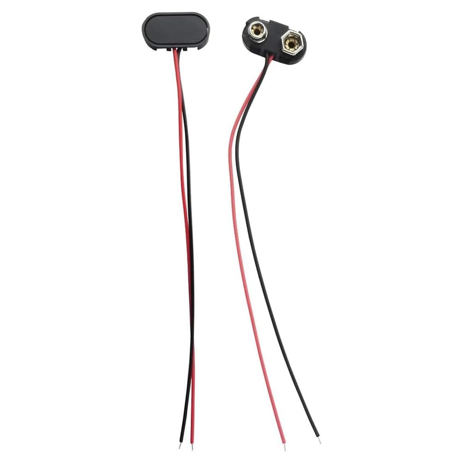 California JOS 9V Battery Connector, 2 PCS T-Type 9 Volt Buckle Connector Hard Plastic Shell Used in Student Experiment, or Other Equipment with Battery (T-Type)